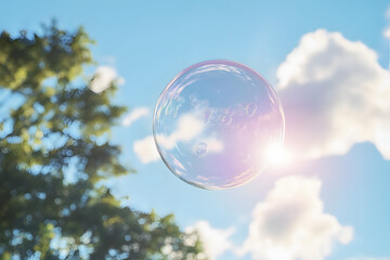 Bubble floating in the air sky outdoors nature.