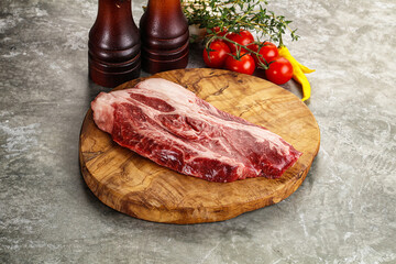 Raw beef chuck roll steak