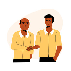 Businessmen shake hands to make a deal illustration