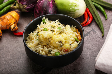 Indian vegetarian pilao basmati rice