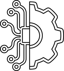 Machine learning icon outline illustration vector