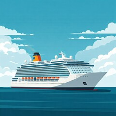 A cruise ship on the sea