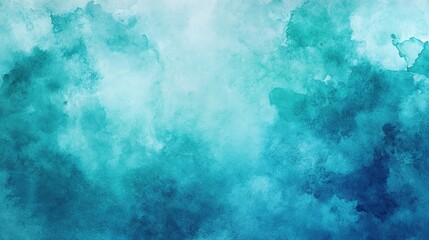 Abstract Aqua Blue Watercolor Texture Background