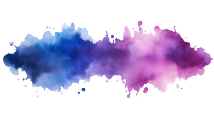 A vibrant watercolor splash in blue and purple, perfect for artistic backgrounds and creative design projects.