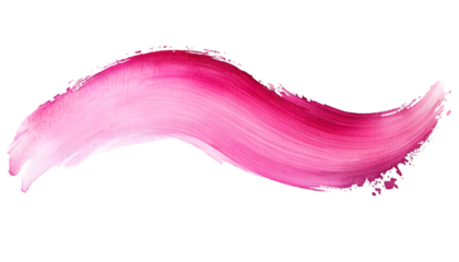 A curved paintbrush stroke in pastel pink watercolor