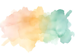 Obraz premium A vibrant watercolor splash blending soft hues of pastel yellow, orange, and green, perfect for creative backgrounds and artistic projects.