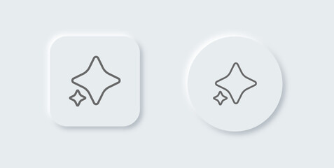 Sparkle line icon in neomorphic design style. Magic signs vector illustration.