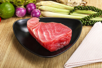 Raw fresh tuna steak for grill