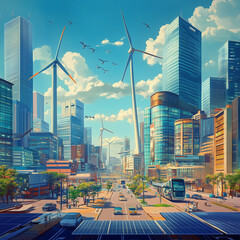 Naklejka premium Clean Energy Future