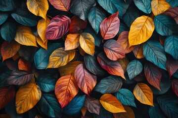 Close-up of colorful leaves