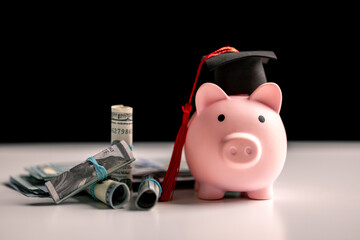 Save money for college, study finance, manage your bank accounts wisely and view education valuable investment requiring careful financial planning and saving. save, money, study, finance, education
