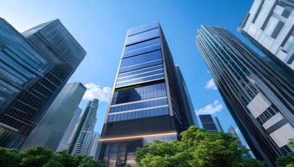 Obraz premium Modern Office Building With Green Features