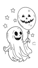 Obraz premium Spooktacular Halloween trio: ghostly apparition, witch soaring on a broom, and moonlit magic
