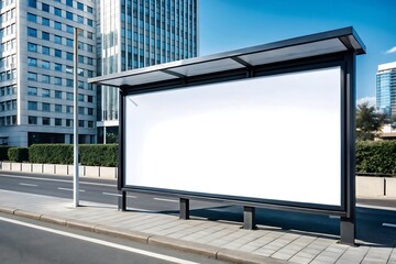 Obraz premium Blank Billboard on Street Wall Outdoor Advertising Mockup