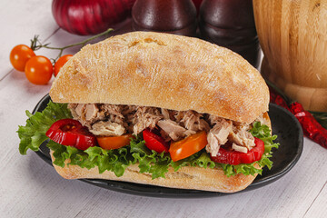 Ciabatta with canned tuna sandwich