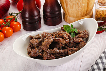 Stew beef slices with gravy