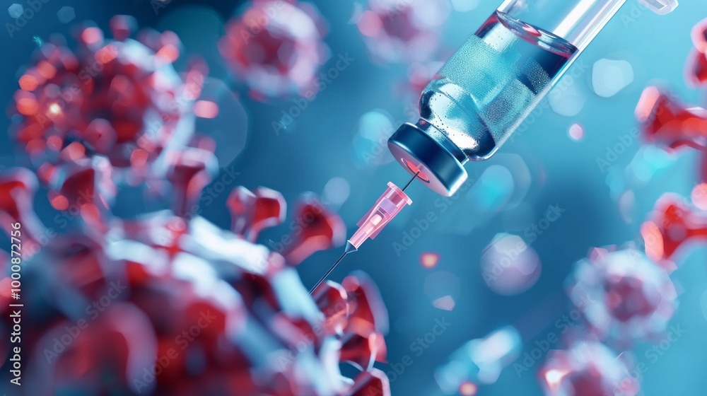Poster a syringe is being used to inject a vaccine into a person