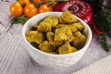 Indian cuisine curry chicken fillet