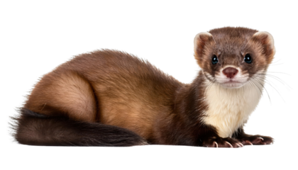 Ferret on a white isolated background transparent