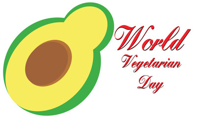 world vegetarian day with simple avocado design