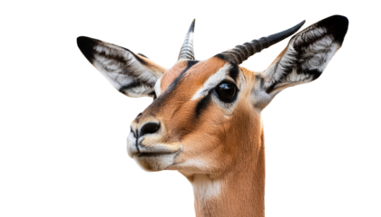 Antelope head, white isolate background transparent