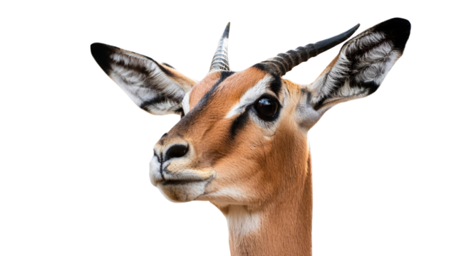 Antelope head, white isolate background transparent