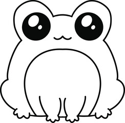 Cute Frog Line Art