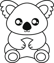Cute Koala Line Art