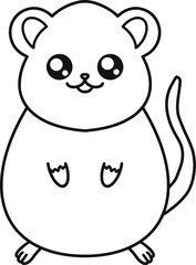 Cute Quokka Line Art