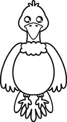 Cute Vulture Line Art