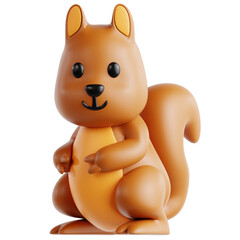 Squirrel Gathering in Autumn 3D Icon