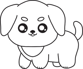 Cute Dog Line Art