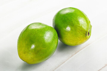 Two ripe green exotic avocado fruit