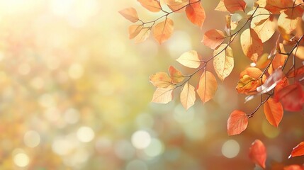 Obraz premium Vibrant Autumn Leaves with Soft Focus Background