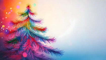 Obraz premium Beautiful colorful abstract christmas tree with copy space