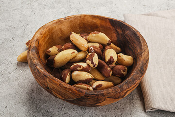Brazil nut kernel in the bowl