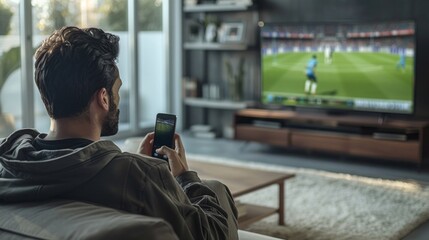 A man is sitting on a couch