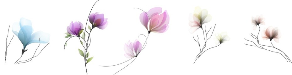 Flowers background illustration art watercolor print art 