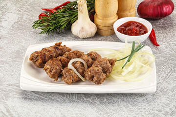 Beef kebab minced meat with onion