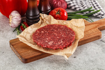 Raw beef burger cutlet minced meat