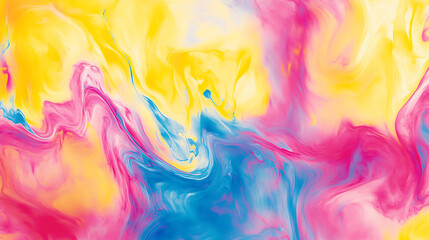 Obraz premium Abstract background with swirling colors of pink, yellow, and blue.