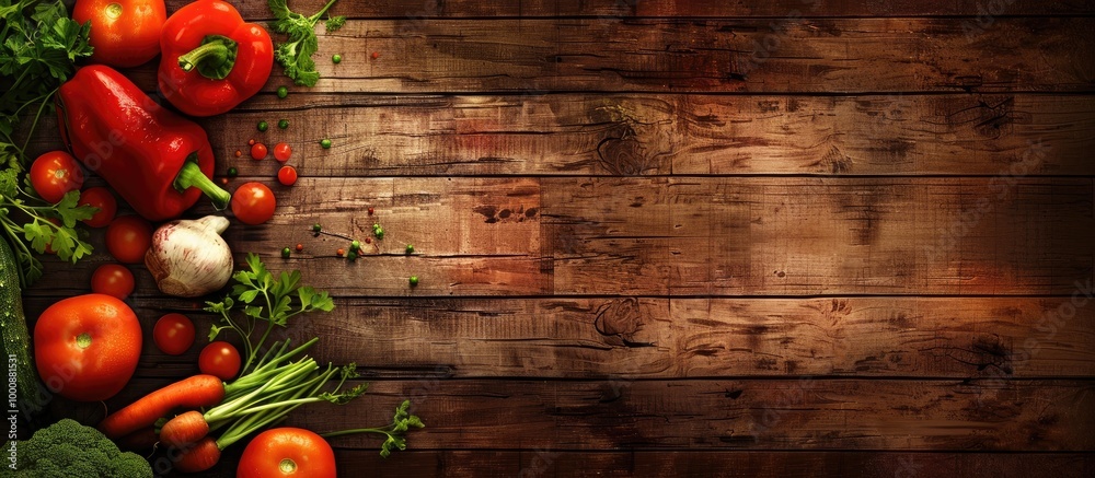 Canvas Prints Abstract Design Background Vegetables On A Wooden Background