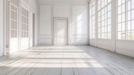 Fototapeta premium Bright and Spacious White Interior Room