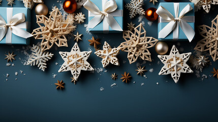 Fototapeta premium Merry Christmas and Happy Holidays greeting card