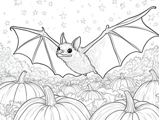 Halloween bat illustration featuring a cute cartoon-style bat, perfect for festive designs and fun artwork