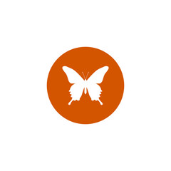 Simple butterfly logo icon isolated on transparent background