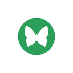 Simple butterfly logo icon isolated on transparent background