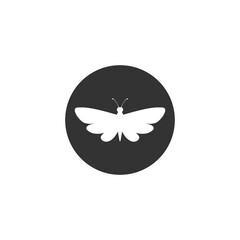 Simple butterfly logo icon isolated on transparent background