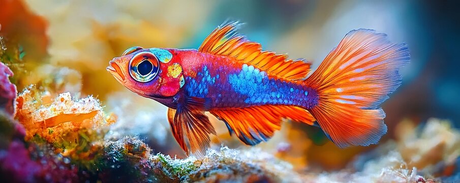 A colorful depiction of a firefish goby