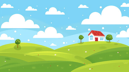 Fototapeta premium house on the hill